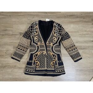 NWT Bella Barnett Womens Sz S French Dole Court Style Blazer Jacket Fully Beaded